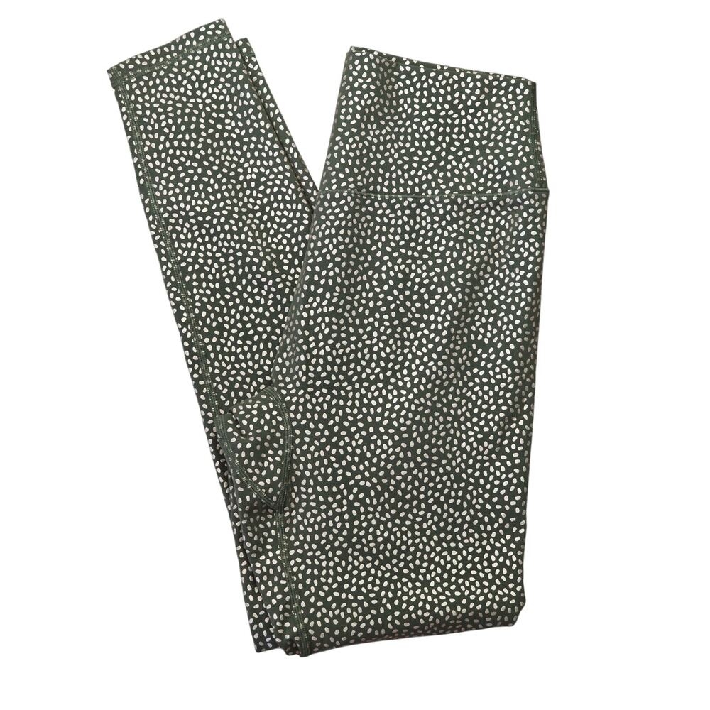 Buff Bunny Collection Olive Gold Spotted Athletic Hiking Yoga Women's Leggings M